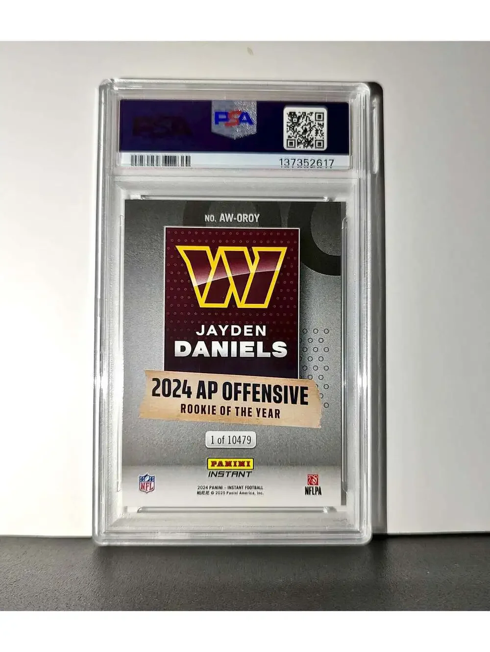 Jayden Daniels 2024 Panini NFL AP Offensive Rookie of the Year Commanders PSA 10